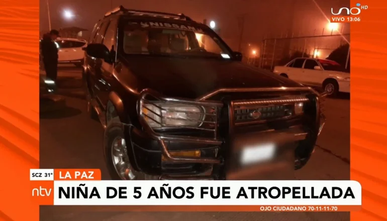 Niña de 5 años fue atropellada por un vehículo particular en El Alto 