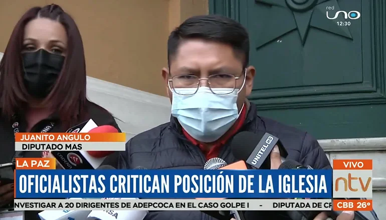 La Iglesia católica manifestó en las últimas horas, que los hechos suscitados el año 2019, no ‘fue golpe, sino un fraude’, ante dichas afirmaciones el diputado Juanito Angulo del Movimiento al Socialismo (MAS), rechazó esa posición y dijo que ellos son cómplices.