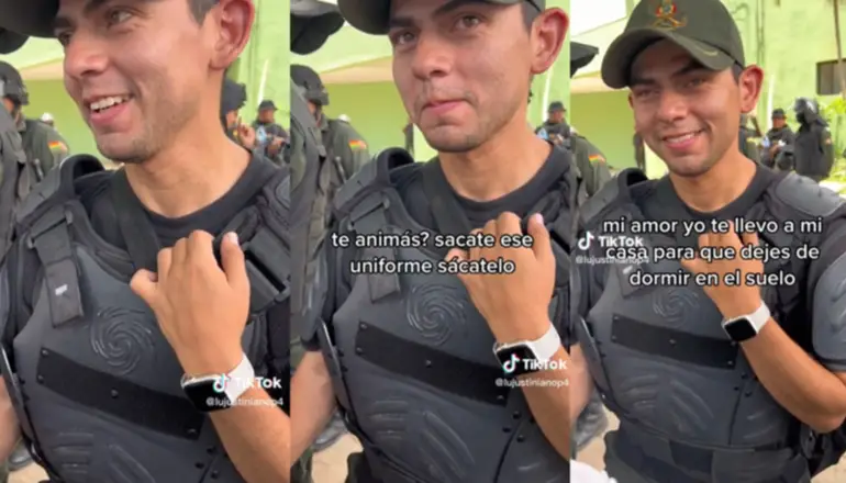 "¡Si no puedes con ellos, conquístalos!": Ciudadana cruceña hace sonrojar a un policía