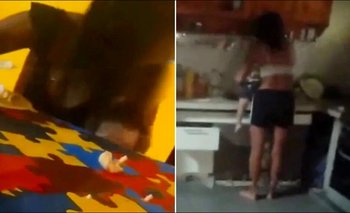 El aberrante video de una mamá que golpeó a su bebé y le sacó un diente
