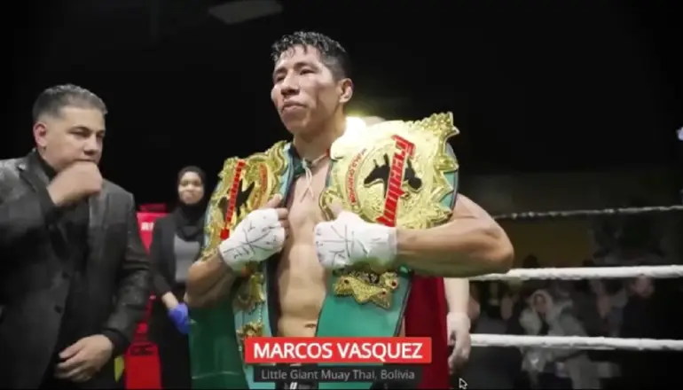 Marcos Vásquez campeón mundial de muay thai. Foto: Fides.