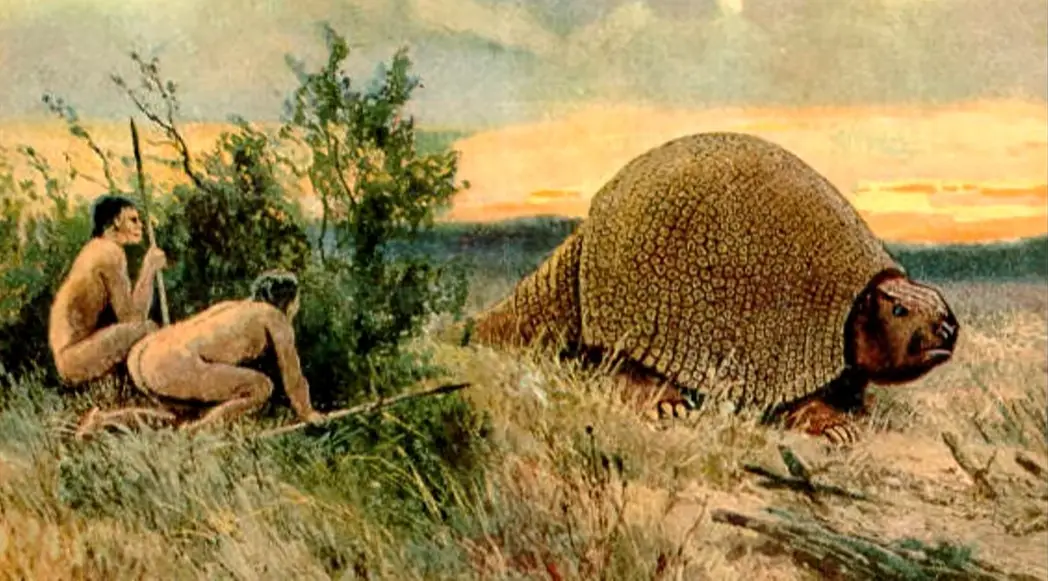 Hallan restos fósiles casi completos de un armadillo gigante