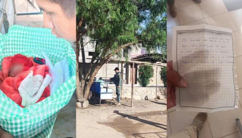 En una bolsa de mercado y con una nota alarmante fue abandonada una recién nacida