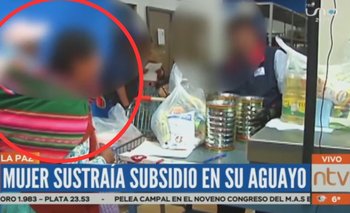 Mujer robaba alimentos del subsidio en un aguayo 