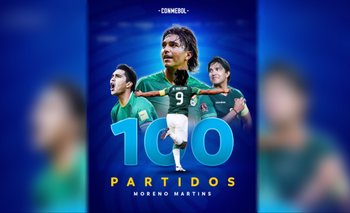 Conmebol homenajeó a Marcelo Martins por sus 100 partidos con la selección boliviana