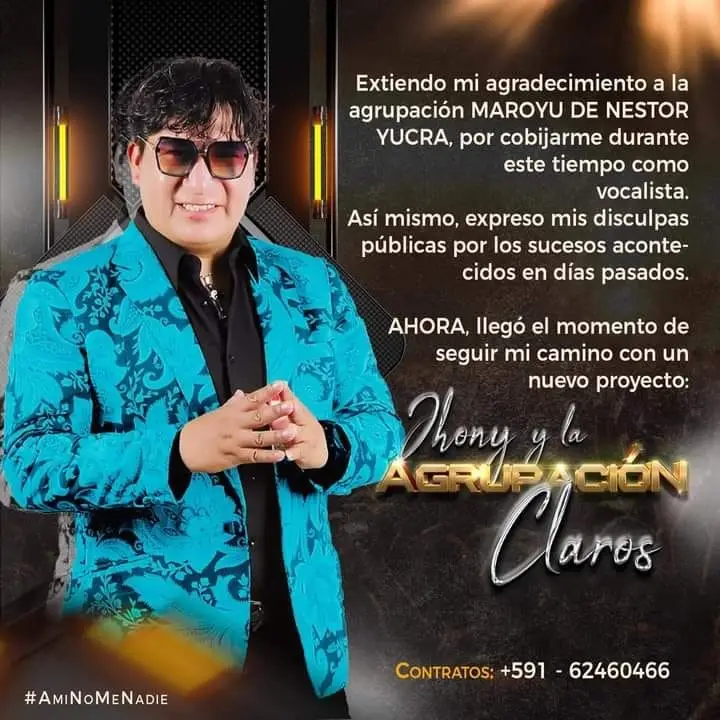 Exvocalista De Maroyu Jhonny Claros Forma Su Propia Agrupación Y Busca Exvocalista De Maroyu Jhonny Claros Forma Su Propia Agrupación Y Busca
