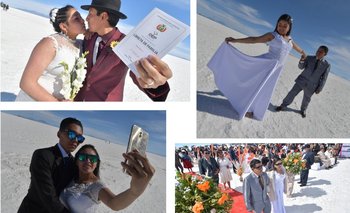 34 parejas de todo el país se dan el sí y se unen en matrimonio en el Salar de Uyuni