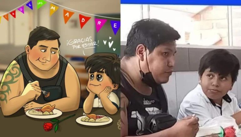 ilustración de padre e hijo