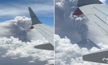 Pasajeros de un avión captaron una impresionante fumarola del volcán Popocatépetl