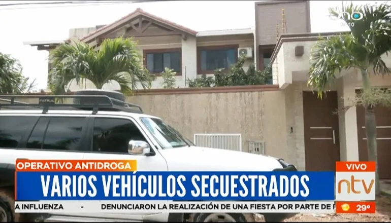 Felcn realizó operativos simultáneos en Santa Cruz. FOTO: NTV/RED UNO.