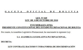 Ley contra el racismo y toda forma de discriminación