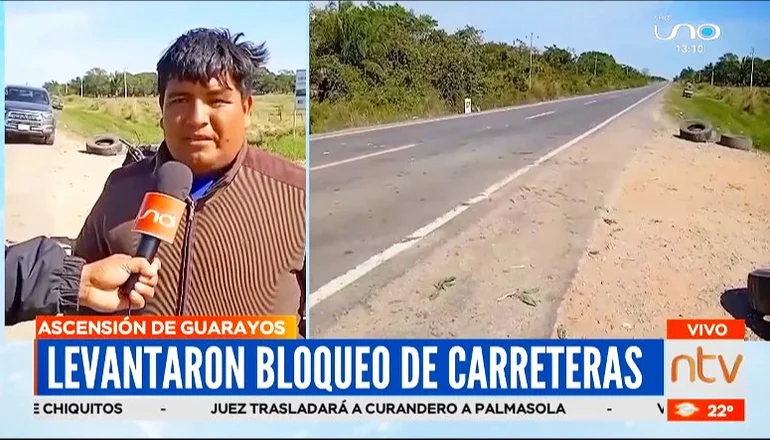 Levantan bloqueo en la carretera Santa Cruz – Beni tras compromiso de construcción de silos. Captura de video.