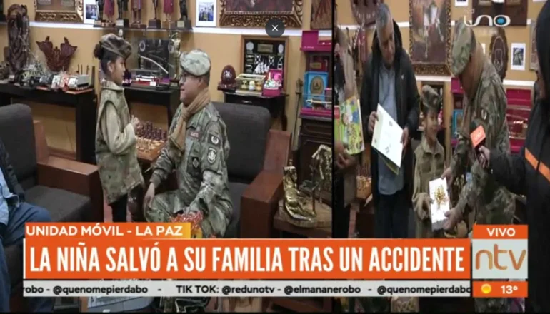 La pequeña Kiara es condecorada por el Ejército Nacional