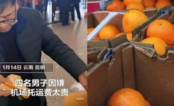 Se comieron 30 kilos de naranjas para no pagar exceso de equipaje