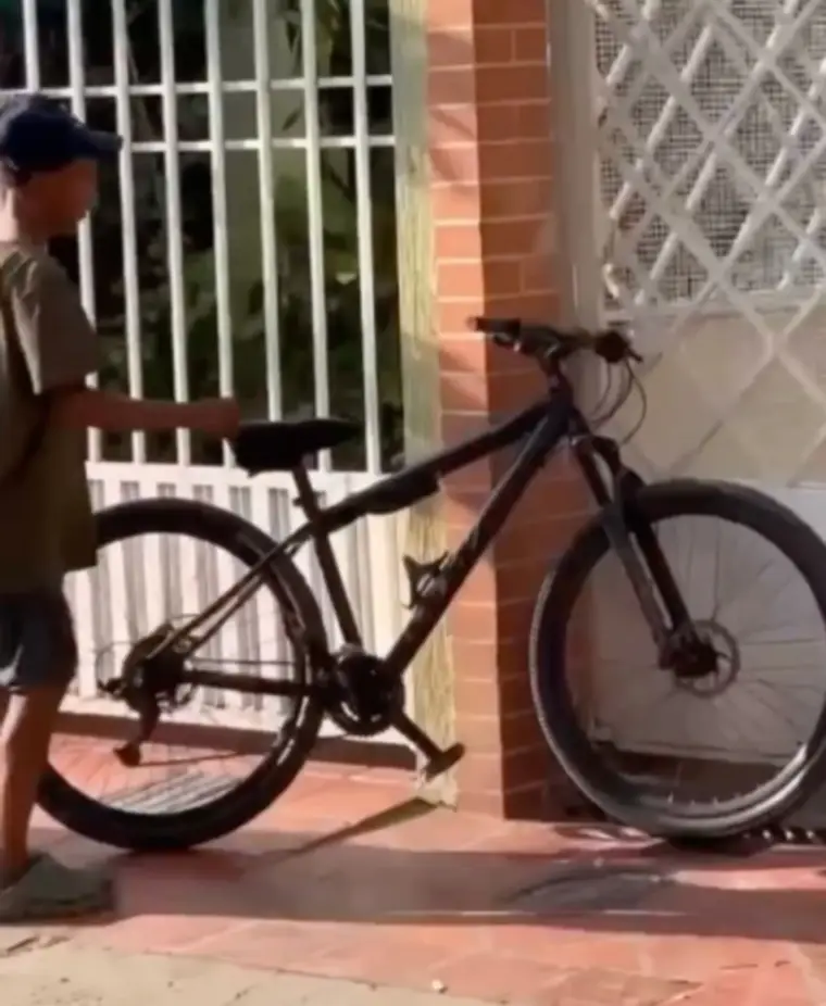Uno de los amantes de lo ajeno que intentó llevarse la bicicleta.
