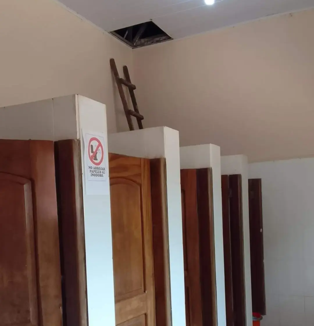 Baños de mujeres en la Facultad de Ciencias Forestales, donde presuntamente se encontró una cámara de seguridad. Foto: RRSS