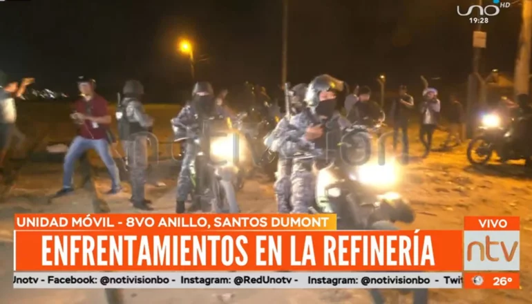 Enfrentamientos en la refinería de Palmasola, la policía cerca la zona