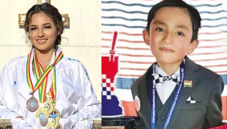 Paola Luna y Johan Rodríguez, deportistas bolivianos. Foto: Los Tiempos, composición MSV.
