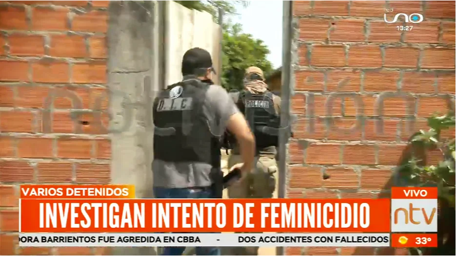 Investigación en curso: Intento de feminicidio en Santa Cruz; dos personas arrestadas y una prófuga. FOTO: Captura de pantalla.