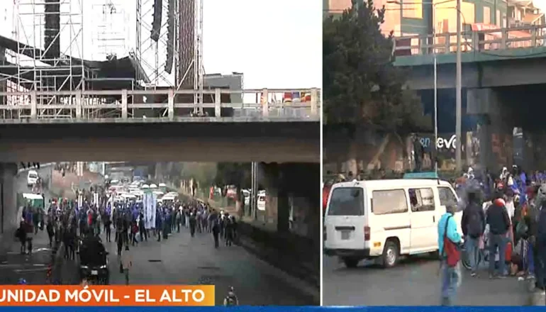 Tensión y bloqueos marcan la antesala del cabildo en El Alto