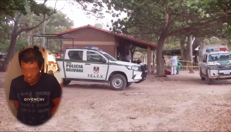 Ocurrió en la comunidad El Bi en el municipio de Cotoca. FOTO: NTV/RED UNO. Montaje CHMF.