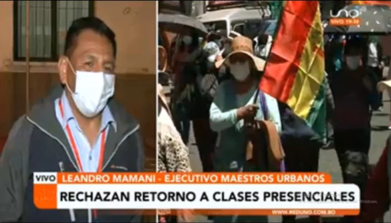 Maestros Urbanos rechazan el retorno a clases presenciales determinado por el Seduca en La Paz