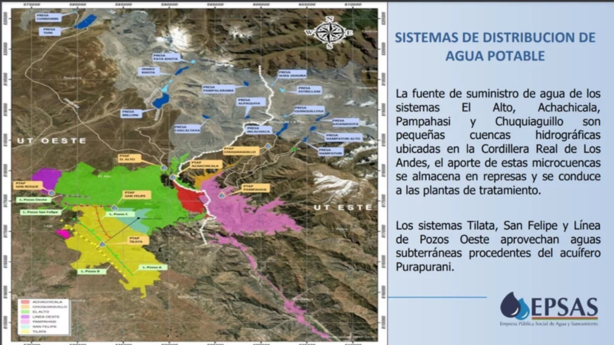 Epsas informa situación del nivel de las 10 represas en La Paz