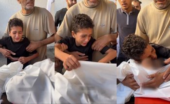 Desgarradora despedida de un niño palestino a su padre asesinado en la guerra