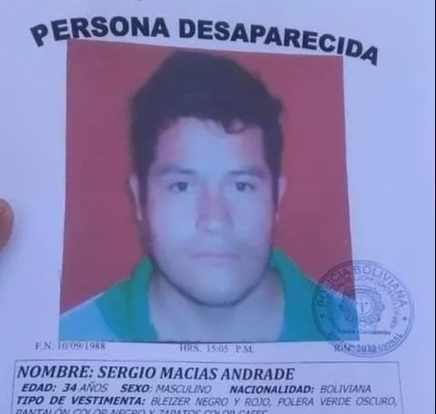 Sergio Macias está desaparecido desde agosto del 2022 junto a su minibús. Su celular fue encontrado en manos de su primo, Juan Carlos Macias. 
