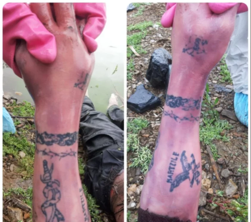 Red Uno_ Imagen de los tatuajes del hombre encontrado en la Laguna Alalay. Diego Viamont.