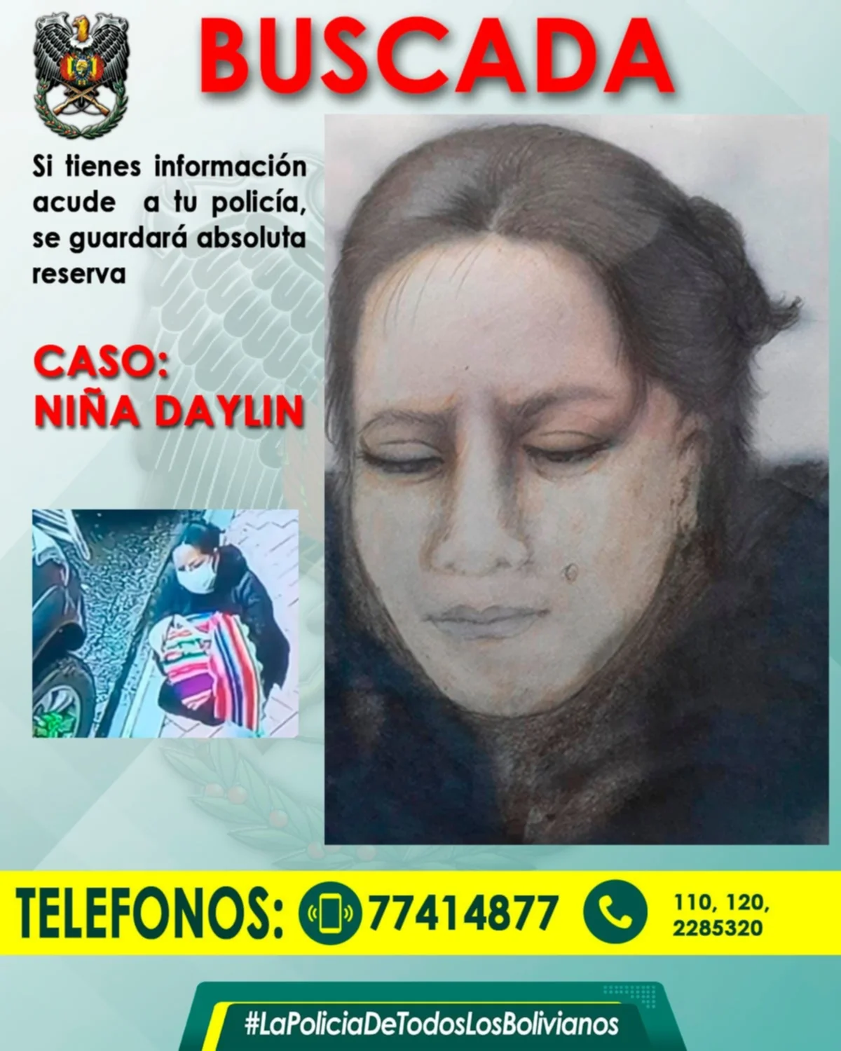 Policía difunde identikit con el posible rostro de la mujer que rapto a Dailyn