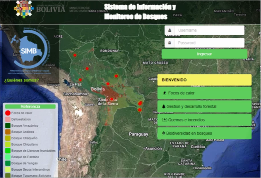 Bolivia combate contra los incendios forestales