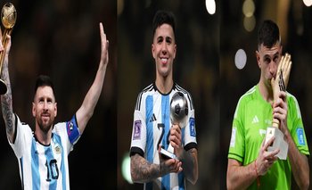 Messi, Dibu Martínez, Enzo Fernández y Mbappé recibieron premios