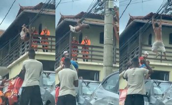Video: Ladrón se aferró a cables de alta tensión para escapar de la policía