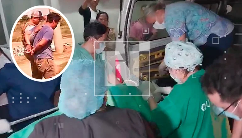Ante la gravedad de sus heridas, la víctima fue trasladada a una clínica privada. 
